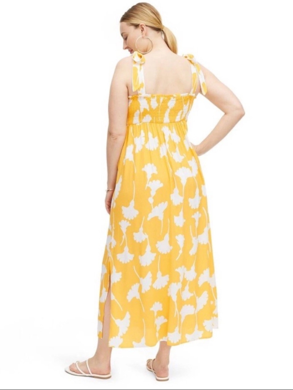 Diane Von Furstenberg x Target Yellow White Floral Midi Maxi Dress Small Summer - Picture 2 of 6